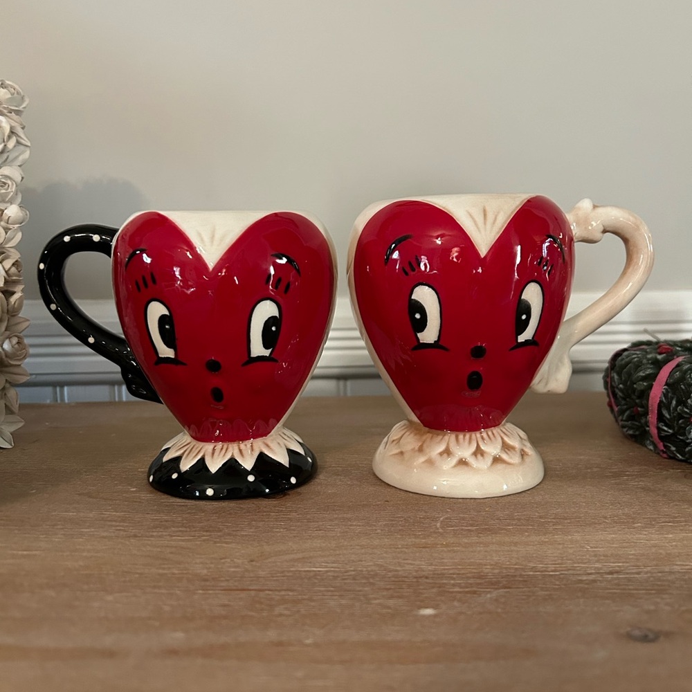 💕SET- Johanna Parker Valentine love retro charming whimsical mugs vtg-inspired